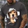 Trendy Men's T Shirt Summer Cute Pet Golden Retriever Graphic 3D Printed Short Sleeve