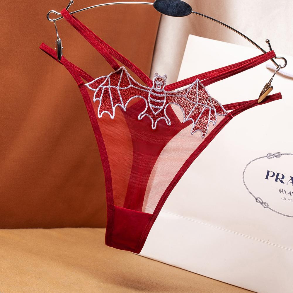 Damen Tangas mit Blumenmuster, Höschen für Frauen, T-Back, G-String, Spitze, niedrige Taille, Bikini-Slip, transparente Mädchen-Dessous