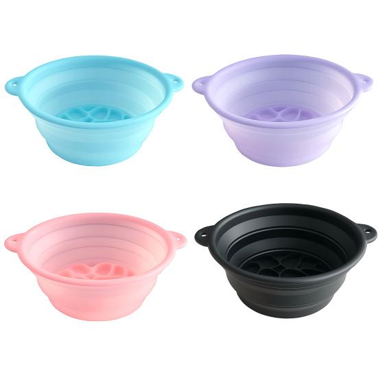 Foldable Ice Bowl Silicone Facial Ice Bath with Built-In Ice Tray Collapsible Face Ice