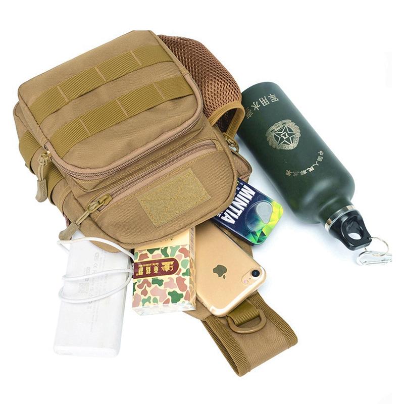 Tactical Shoulder Bag Men Outdoor Chest Bag Sling Molle Multicam Camouflage Camping Travel Hiking Hunting Military Crossbody Bag