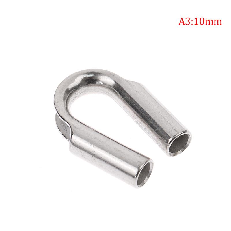 304 Stainless Steel M2 to M8 Silver Cable Wire Rope Clamp Thimbles Rigging Hardware Chicken Heart Ring Fixing Workpiece