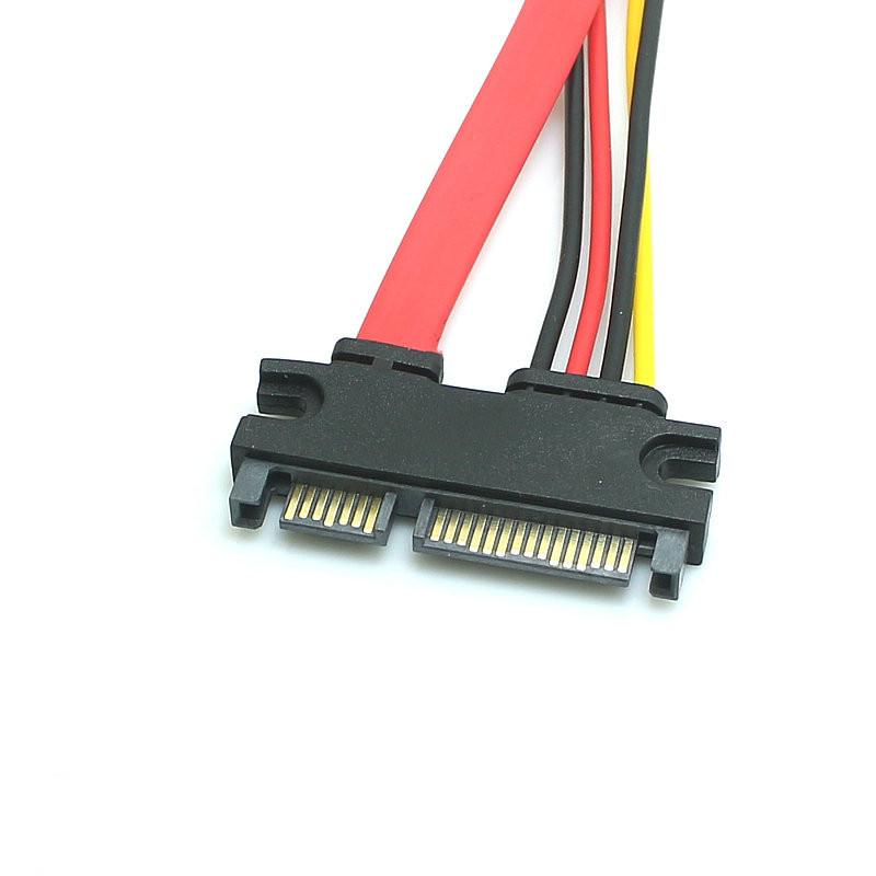 ساتا 22 دبوس ذكر إلى أنثى كابل تمديد ساتا Sata 3 22Pin كابل طاقة البيانات