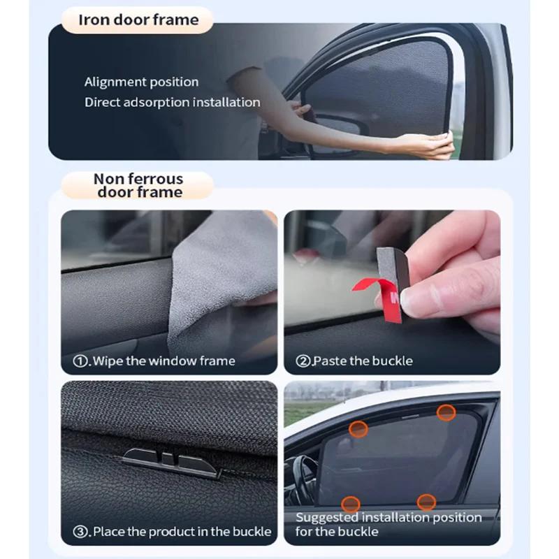 Car Mesh Sunshades For MG EHS HS AS23 MK1 2018~2024 2020 2023 Pilot Window Visor Curtain Shading Shade Magnetic Auto Accessories
