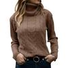 Maglione da Donna a Collo Alto Colore Unico Retro Manica Lunga Autunno Inverno Casual