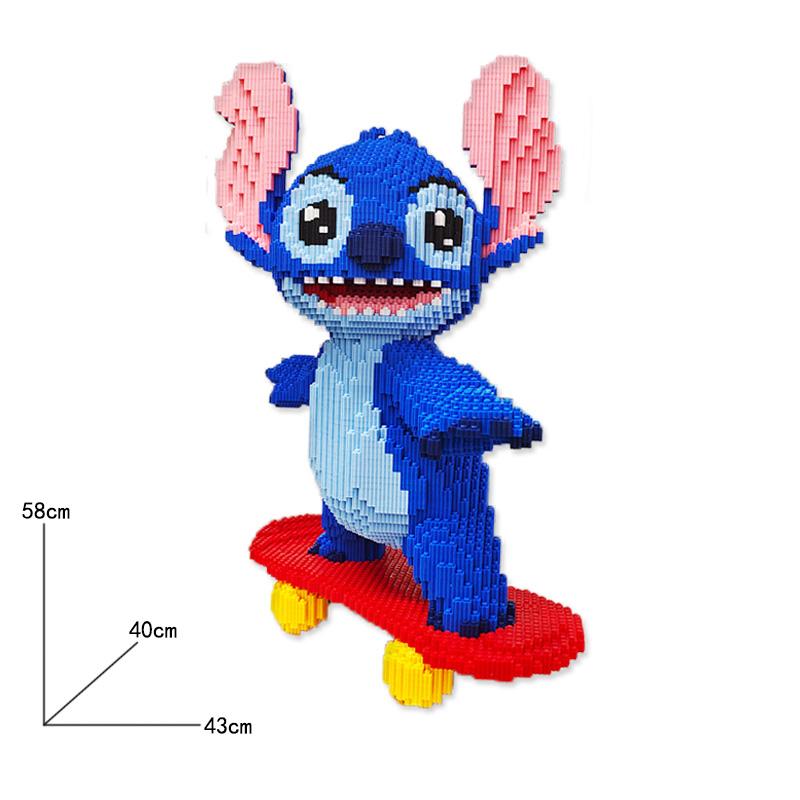 Cool Joker Stitch Magic Building Block Kawaii Baby Stitch Angel Model Halloween Stitch Assembled Bricks Toy For Kids Santa Gift