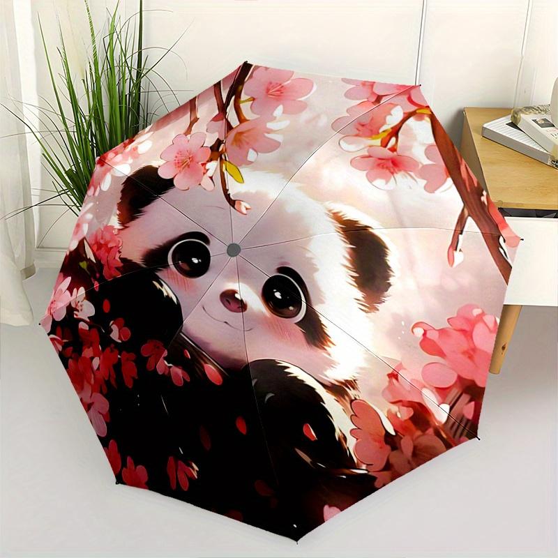 

1pc Sakura Panda Automatic Opening and Closing Folding - A Good Choice for Gifts, Fashionable and Convenient Cartoon Umbrella With Cute Cart