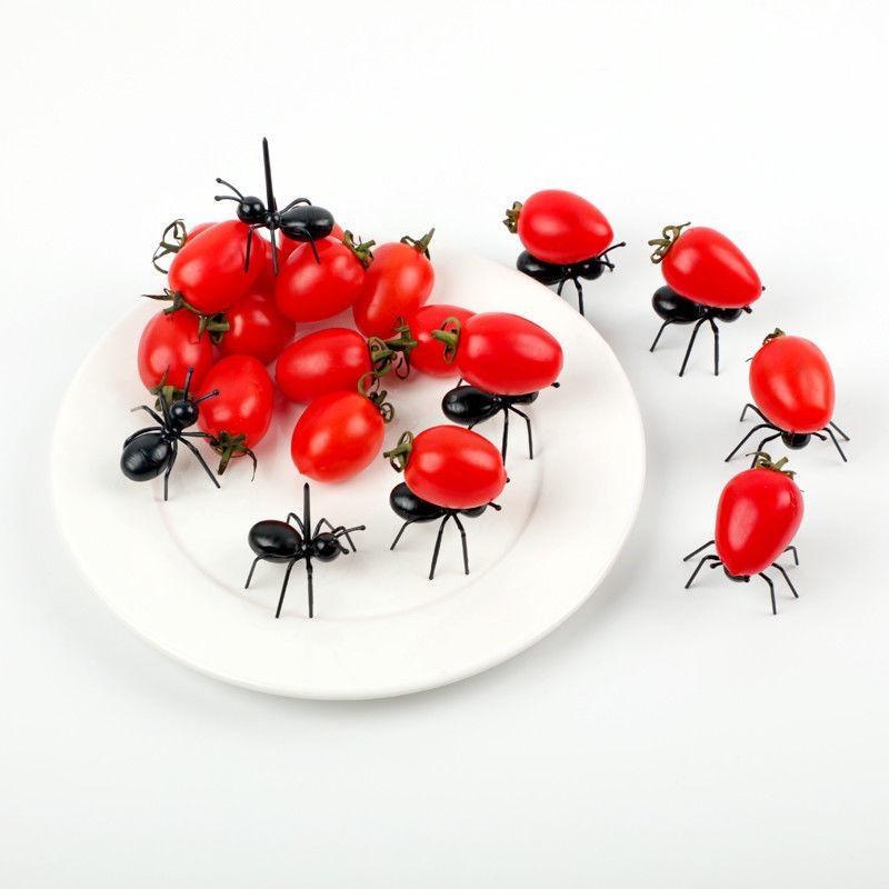 Halloween 12 Pcs Cute Mini Ant Fruit Fork Eco Friendly Plastic Easy Decoration Tableware