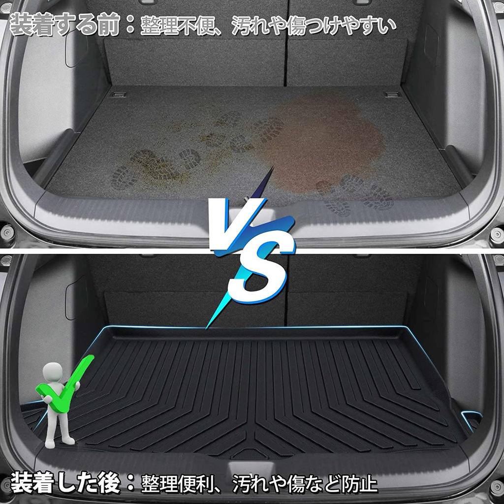 Jiooy Honda New Vezel RV Serie Fußmatten Kofferraummatten Set VEZEL RV3 RV4 RV5 RV6 3D Automatte Wasserdichte Matte Auto Kofferraummatte Hoher Rand Schmutzabweisend