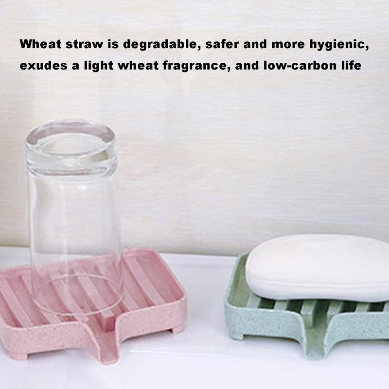 Soap Dish with Drain Bathroom Multipurpose Soap Tray Portable Soap Storage Containers Soap Holder Box for Shower Sponges