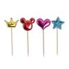 Peach Heart, Star, Snowflake, and Crown Cake Decoration Toppers for Birthdays