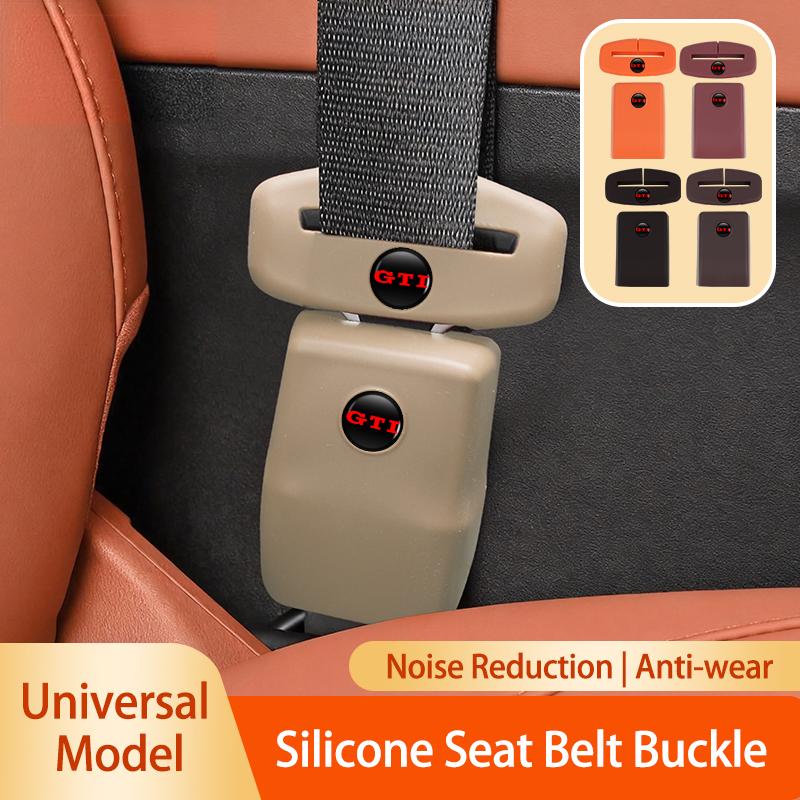 Car Silicone Seat Belt Buckle 0OKYJD5 Covers Scratch-Resistant Protective Covers Car Interior Accessories For VW Golf GTI Tiguan Passat