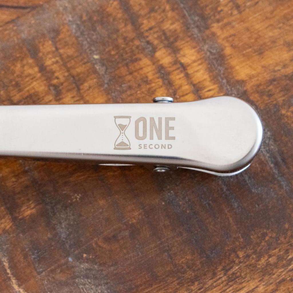 ONE SECOND 2-WAY Measuring Spoon for Coffee Beans, Stainless Steel, with Clip, 15ml Tablespoon