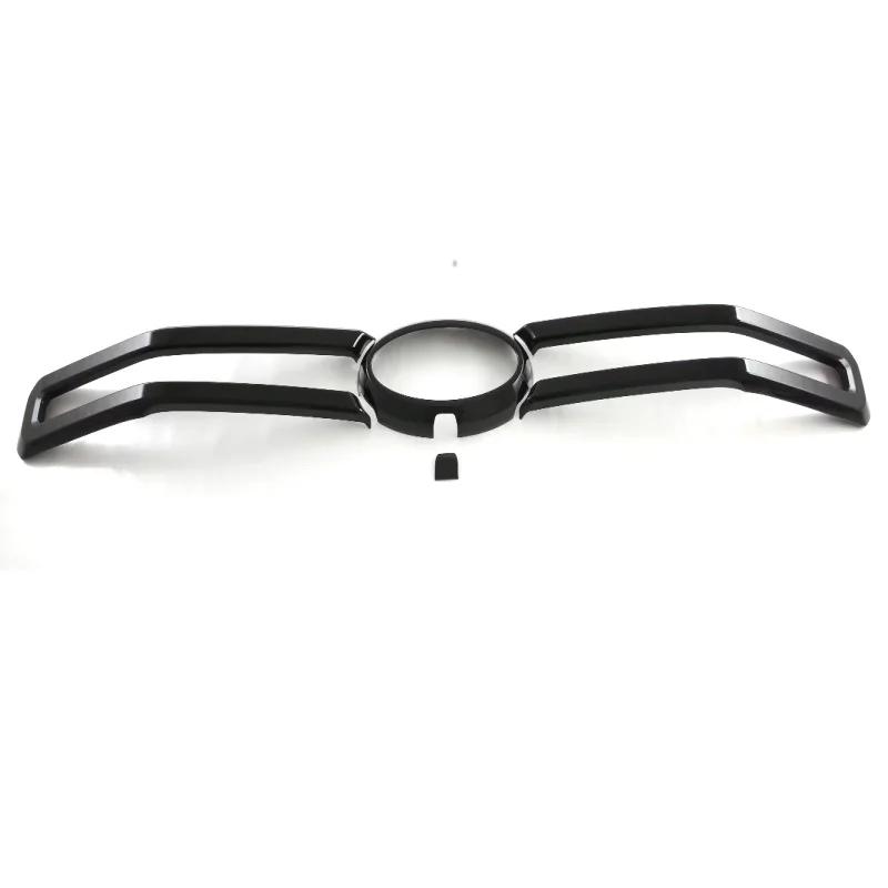 For Ford Everest Ranger  2024 Carbonfiber Black Front Hood Mesh Grille Bonnet Lip Molding Cover Trim Exterior Accessories