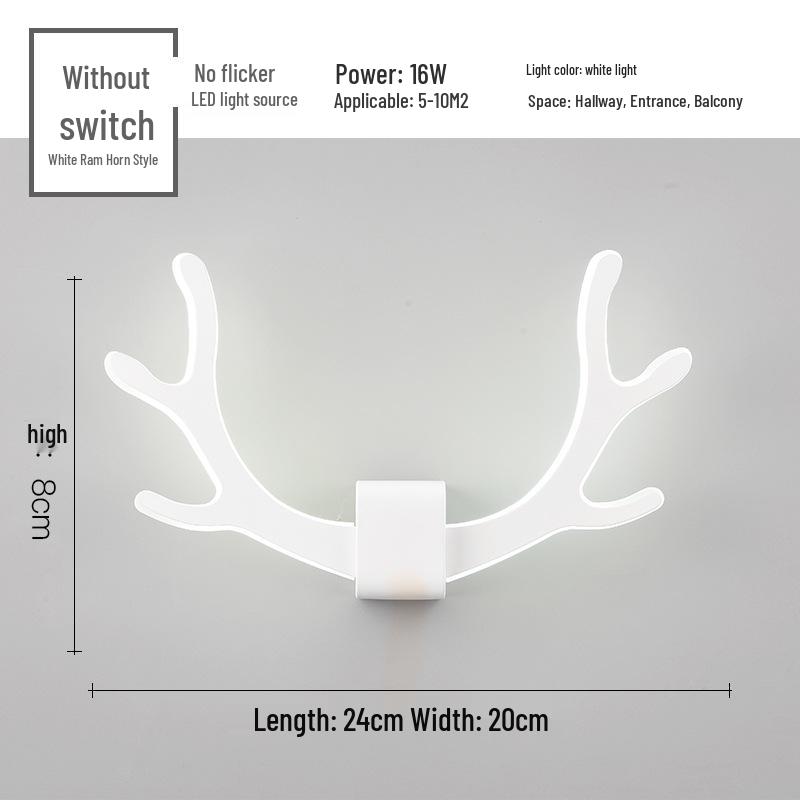 Creative Modern Horn LED Wall Lamp for Children's Bedroom and Bedside