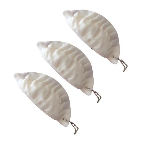 1/2/3/4Pcs Stress Relief Dumpling Toy with Bead Chain Simulated Dumpling Squeeze Sensory Fidget Toy Bag Backpack Hanging Decoration