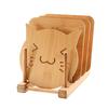 Household kitchen wooden insulation mat, square, cartoon, animal shaped dining table mat, thick, heat-resistant, hollow, non slip coaster