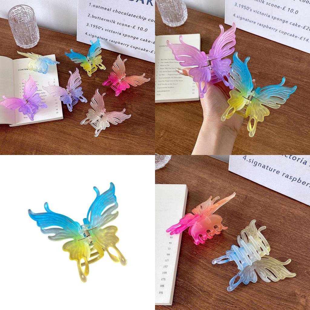 Delightful Plastic Butterfly Hair Claw Clip For Women With Exquisite Spring Design
