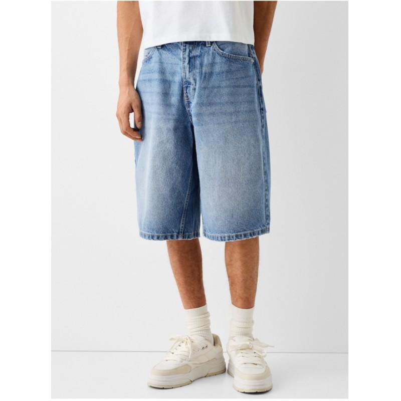 

Мужские свободные повседневные джинсы в стиле хип-хоп, широкие джинсовые шорты XL синий