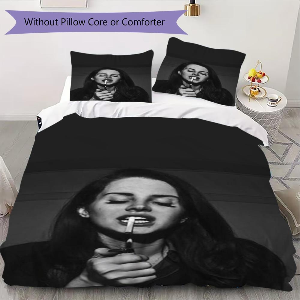 Lana Del Rey Pattern Bedding Uilt Set Uilt Cover Pillowcase Home Decoration Birthday Gift (1 * Duvet Cover + 2 * Pillowcase Without Core)