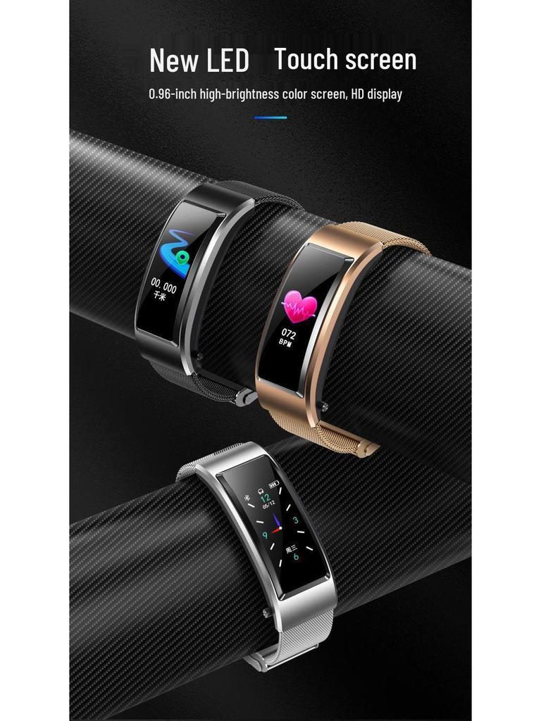 Smart Sports Bracelet: Heart Rate & Blood Oxygen Monitor with Bluetooth Earphones for Men & Women