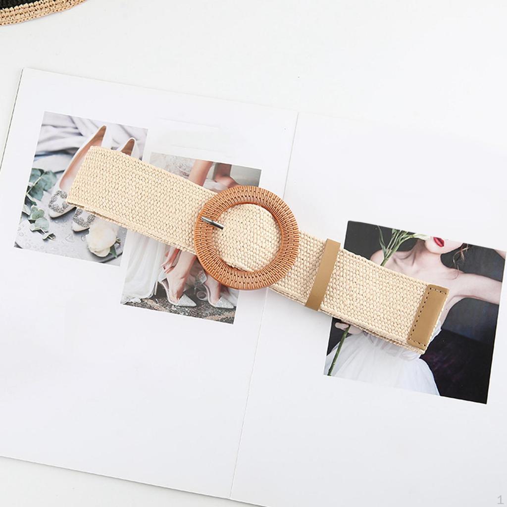 Rattan Waist Belt with Wooden Buckle
