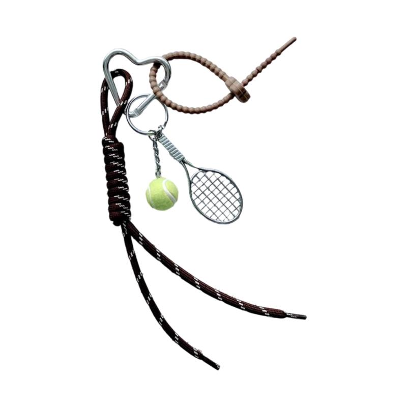 

Bag Ornament Baseball Rope Keychain Creative Key Holder Bag Decorations Stylish Hanging Ornament Leather Texture