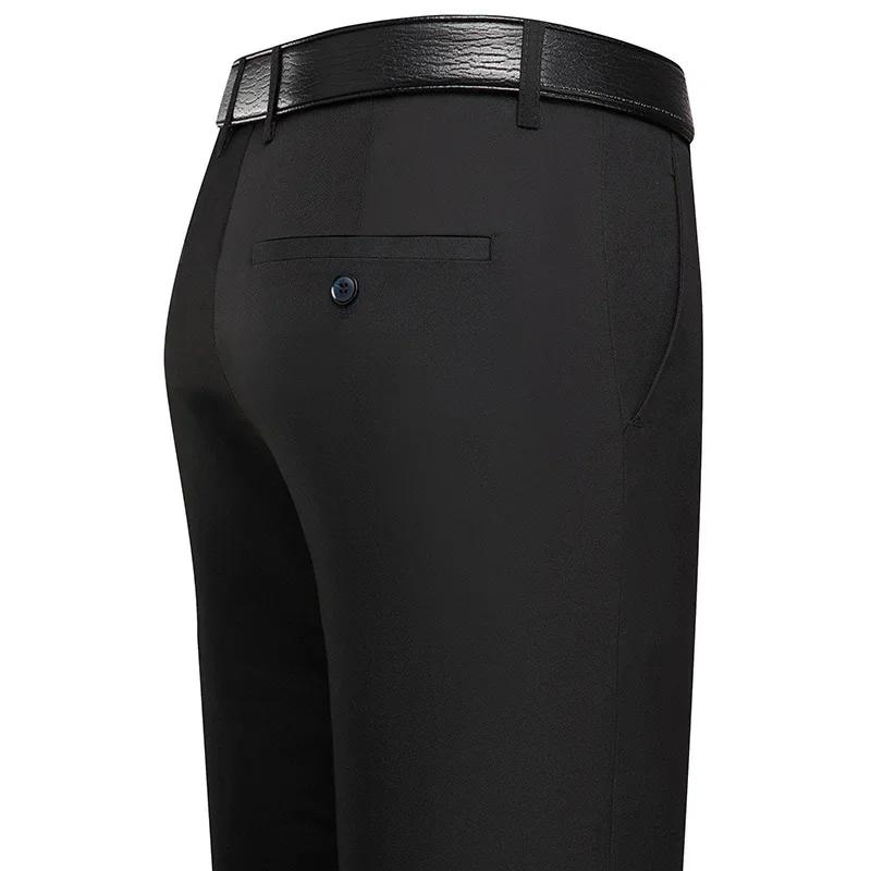 Men s Trousers High Waist Black Suit Pants Men Trousers Thin Straight Loose Formal Business Casual Man Trouser 29