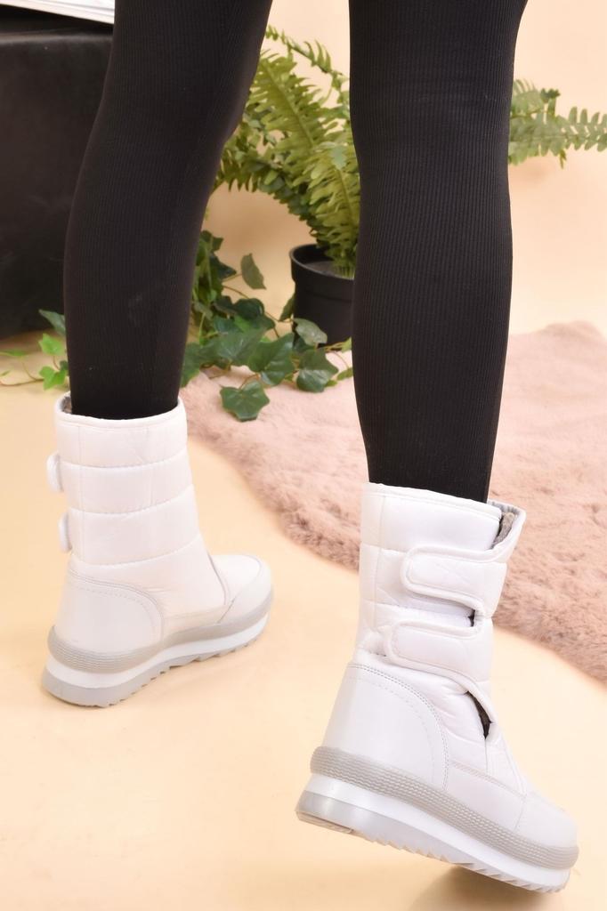 Women Modern Stylish Fashion Boots Unisex Snow Boots Thermal Fur Lined Velcro Non-Slip Sole Boots