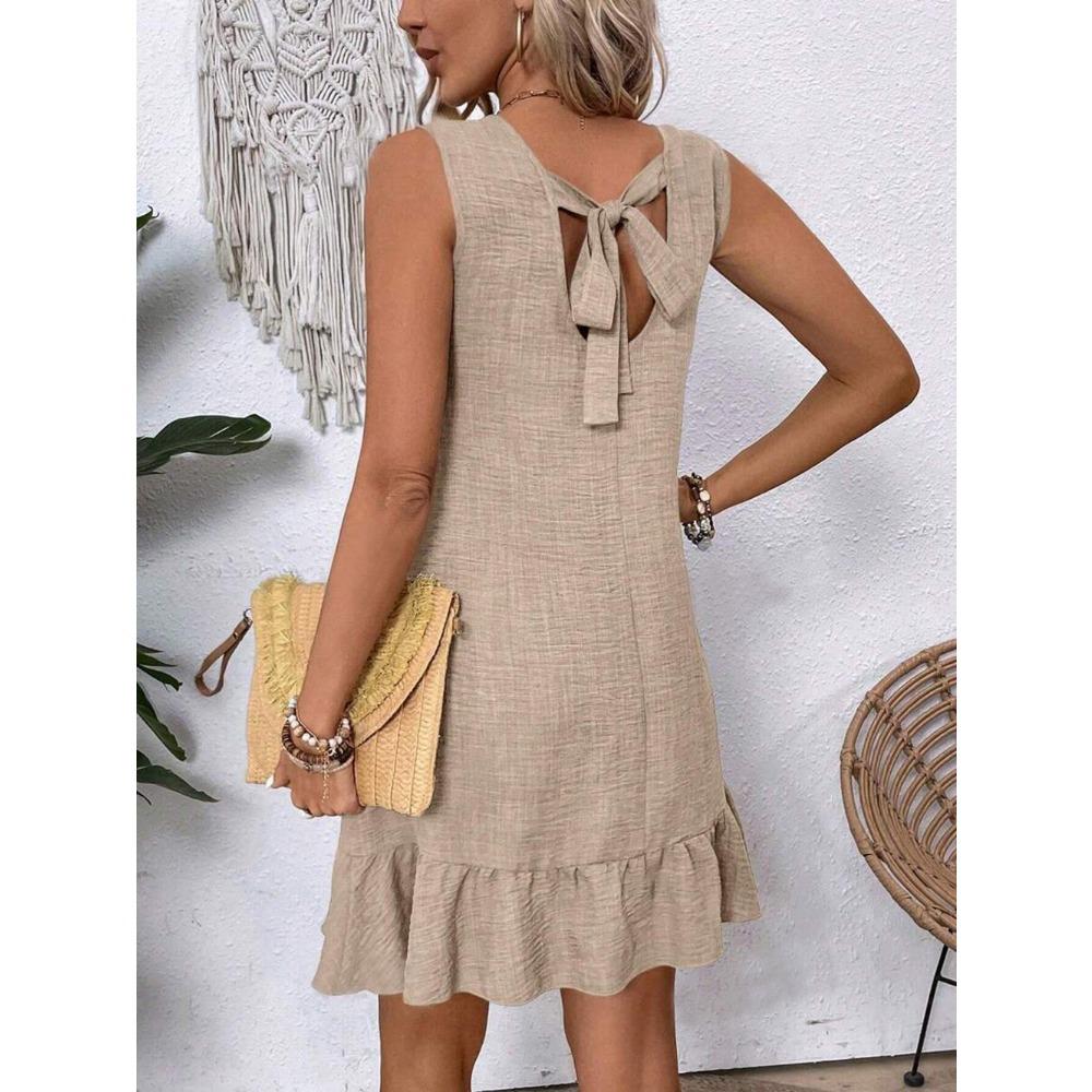 Nuovo Arrivo Primavera/Estate 2026 Abito Gilet da Donna Senza Maniche con Volant Stile Casual Gonna a Gilet Abito Casual Senza Maniche con Volant