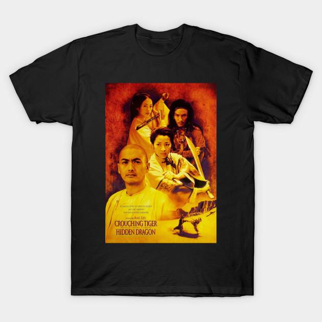 Men Black Print T-shirt Crouching Tiger & Dragon No-Cut Transfer Paper Print Cotton Tshirt 4XL чёрный