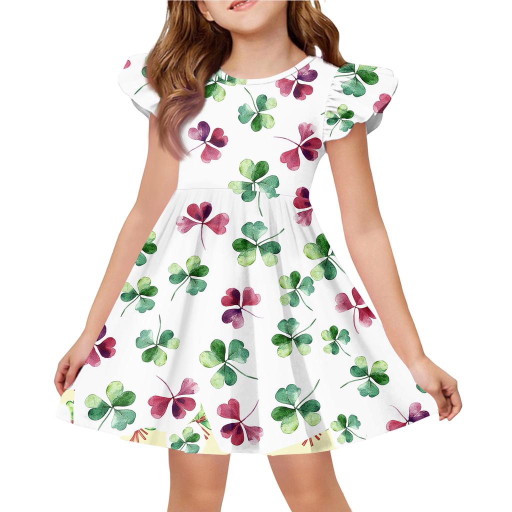 Letnia Sukienka Księżniczki dla Dziewczynek - Sukienka T-shirtowa o Kroju A. dzień Patryka