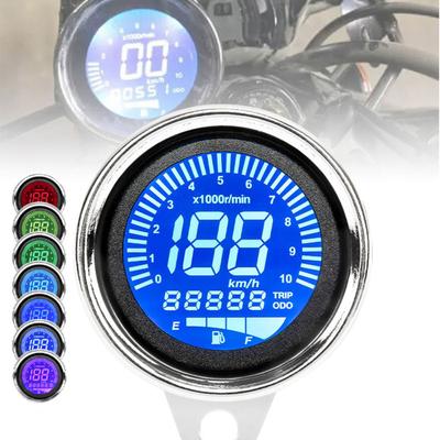 Cyfrowy licznik motocyklowy LCD Wielofunkcyjny licznik kilometrów Prędkościomierz Obrotomierz RPM Wskaźnik poziomu paliwa