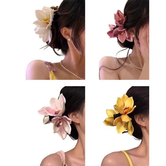 Hair Claw 3D Simulated Flower Shape Hair Clip Anti-slip Teeth Back Head Shower Hair Claw Hair Accessories