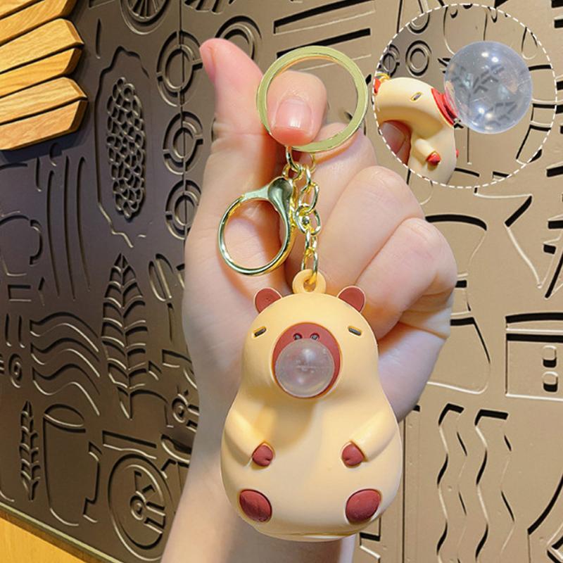 Kapibara Lalka Ściśnij Muzyka Brelok Zabawki Ściśnij Pluj Bąbelki Zabawka Antystresowa Lalka na Plecak Dziecięcy Zawieszka Dekoracja