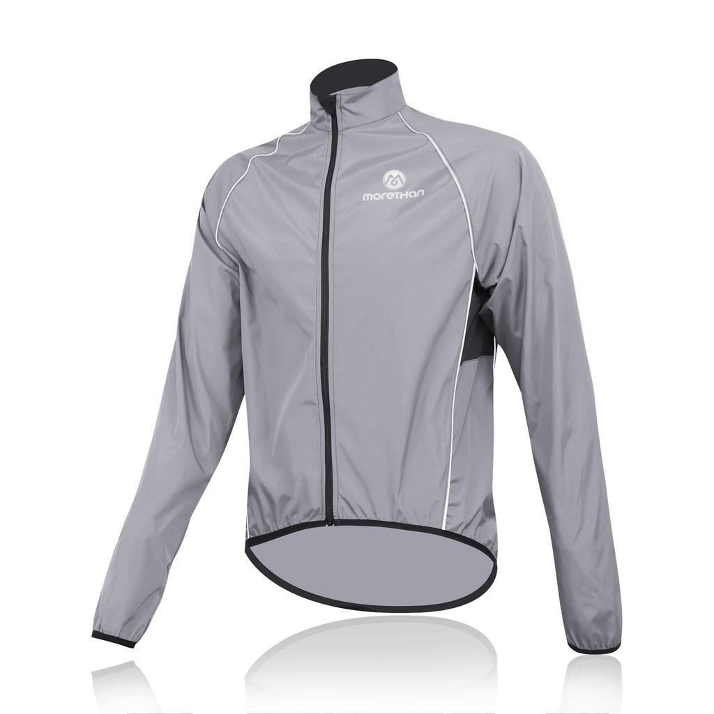 Morethan Long Sleeve Cycling Jacket Windbreaker Men's (L/Gray) Autumn/Winter (Lightweight/UV Protection/Back Pocket/Storable) WVP-005