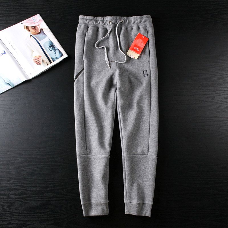 Sweatpants Closed Silm Skinny Jeans Elastic Waistband Lace-up Men s Pants Grey 3XL