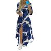 Lapel Long Sleeve Irregular Hem Single-breasted Shirt Dress Women Fashion Print Loose Maxi Dress Female Clothing