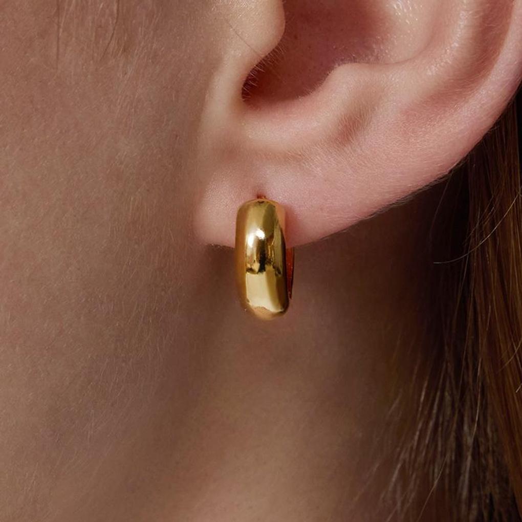 

[LOMET] 14K GF Classic Bold One-Touch Earrings_MJ5032BFE