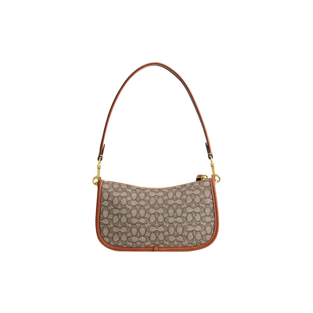 Coach Swinger 20 Classic Monogram Fabric And Leather Mahjong Bag Women Handbag Brown CM509-B4TA7