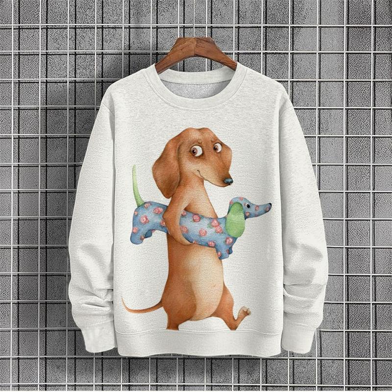Autumn Funny Dachshund Graphic 3D Printed Hoodies Fashionable Casual Sports Long Sleeved Women's Hoodies