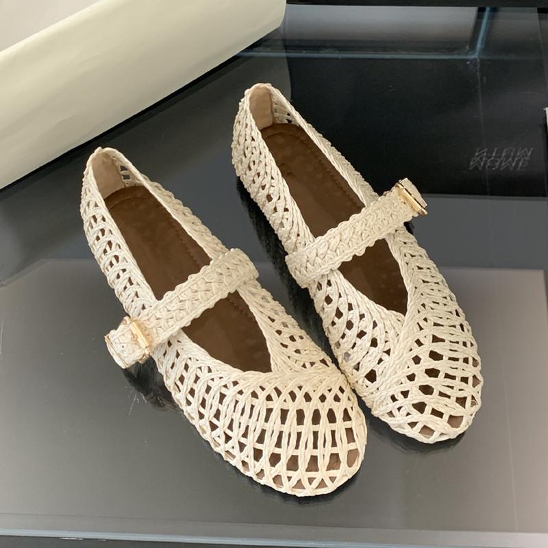 Modă 2025 Vară Respirabil Tricotaj Ajour Femei Balerini Fashion Mary Janes Tălpi Moi Mocasini de Mers Pantofi Casual pentru Fete