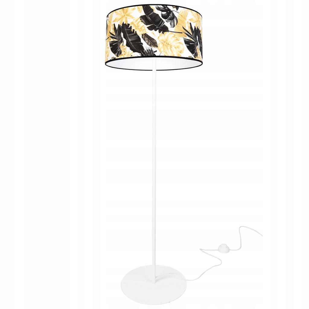 Elegante Stehleuchte, Goldener Blumen-Lampenschirm, LED