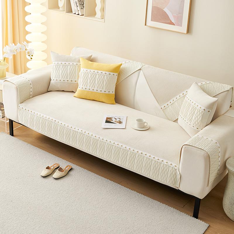 Corduroy Non-Slip Sofa Cushion Four Seasons Universal Simple Solid Color Seat Cushion Autumn and Winter Solid Wood Sofa Cushion