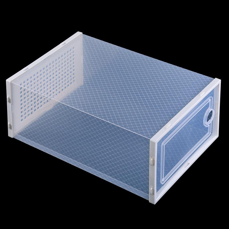 Transparent Building Block Style Shoe Storage Box - Dustproof Plastic Organizer Cabinet for Home