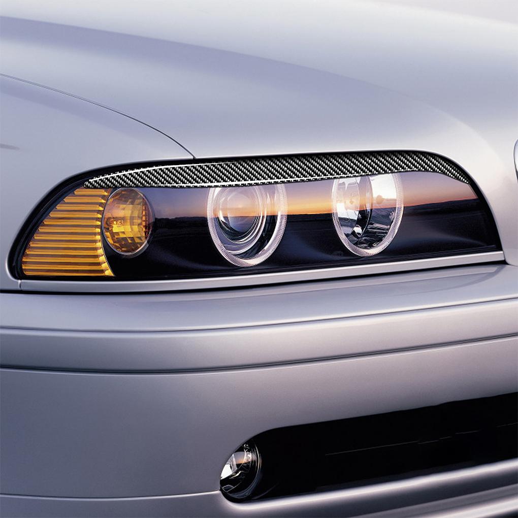 2 Stück Aufkleber Kohlefaser Zierleiste Scheinwerferabdeckung Karosseriedekor Zubehör Modifizierte Augenbrauen Personalisierte Teile Augenlid