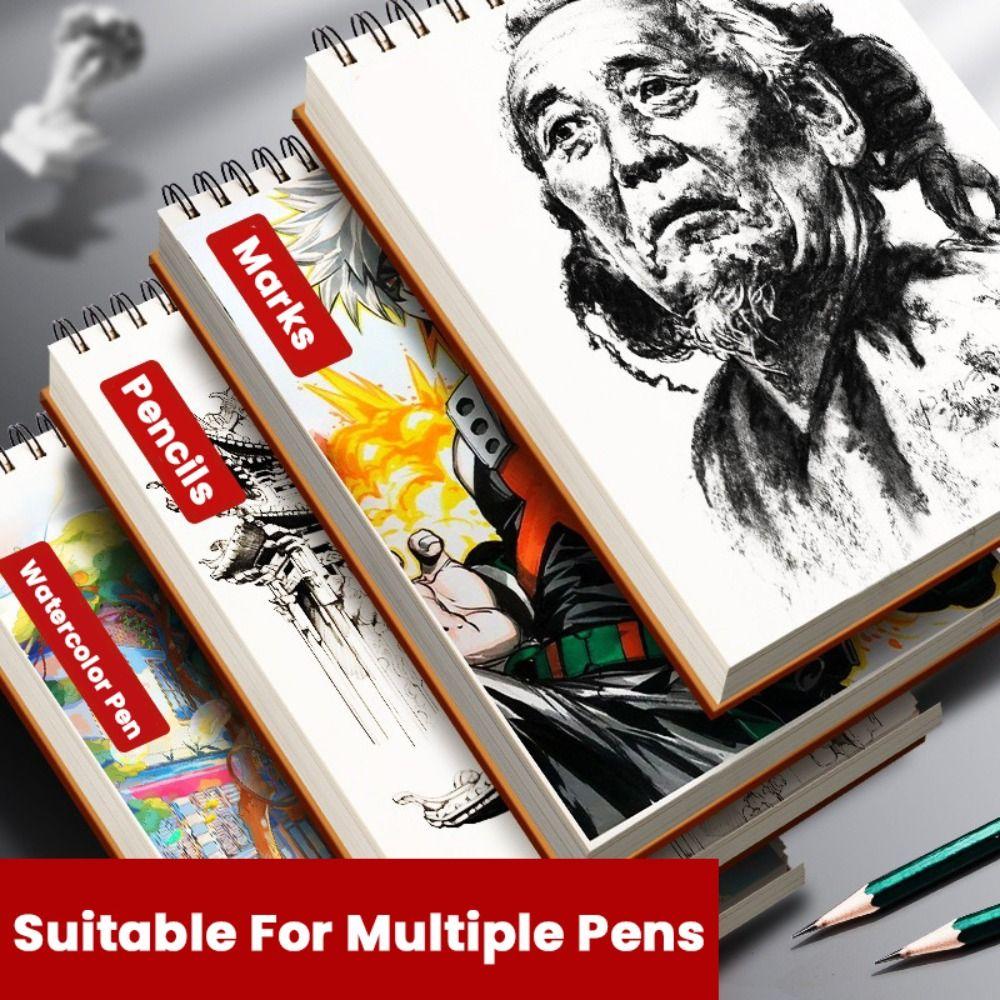 Flip-up Art Sketchbook Kraft Paper Spiral Notebook Simple Blank Painting Paper Art Student