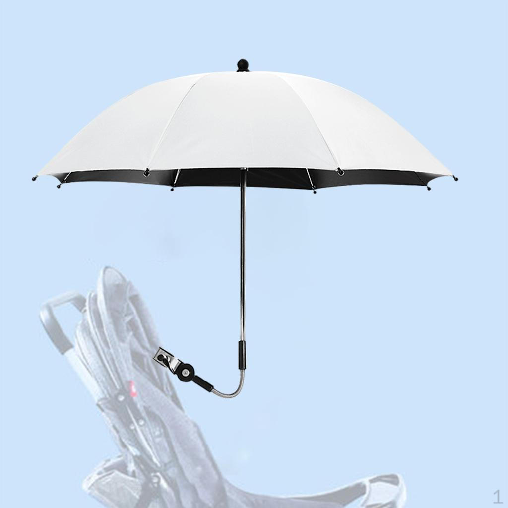 Parasol Shade Umbrella Sun Rain Protecter with Fixing Device for Chairs Pram Strollers