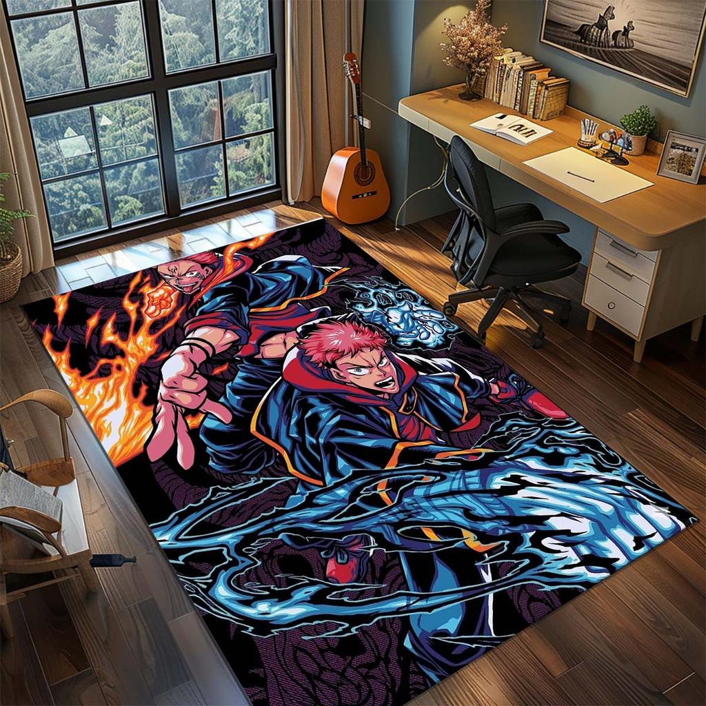 Jujutsu Kaisen Anime Teppich Großer Teppich Rutschfeste Waschbare Fußmatte Gamer Zimmer Schlafzimmer Heimdekoration -QJY