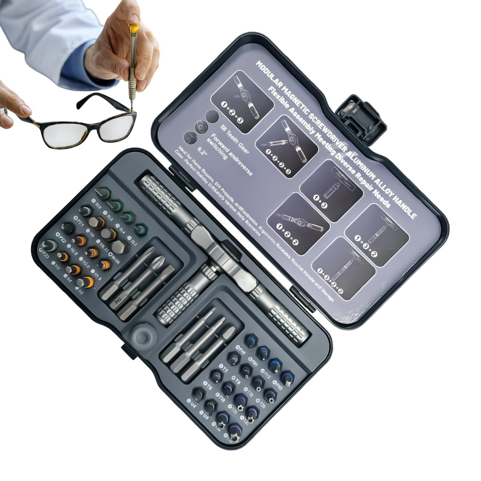 Ratcheting Screwdriver Set 42-in-1 Magnetic Repair Tool Kit with S2 Steel Bits Electrician Screwdriver Set for Automotive China Mainland