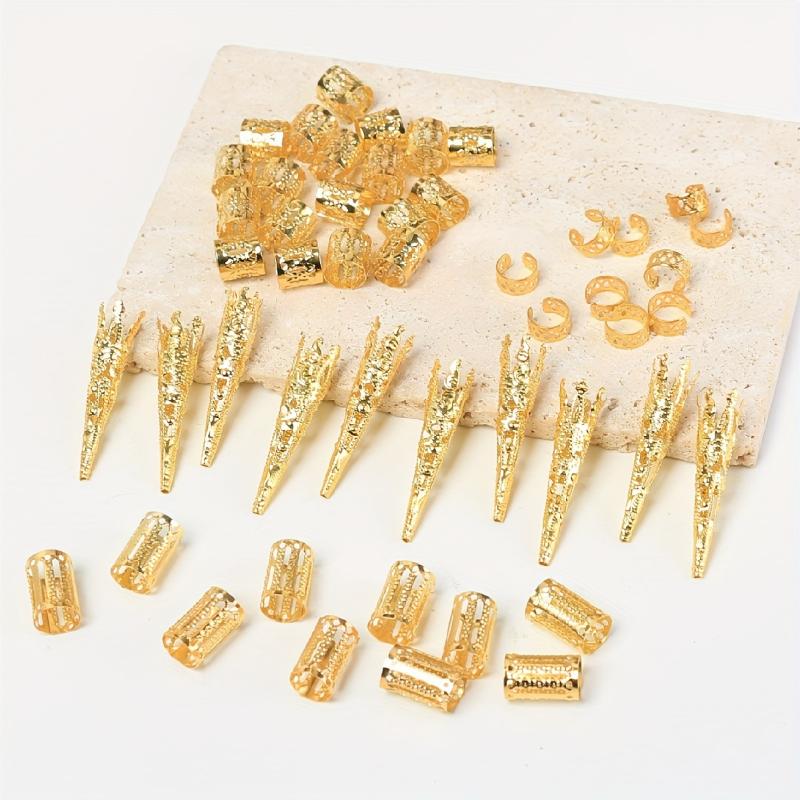 

Alloy Gold Silver Braid Hair Ring Dreadlock Hair Ring Hippie Style Hair Accessories Loc Hair Jewelry For Braids For Girls Women